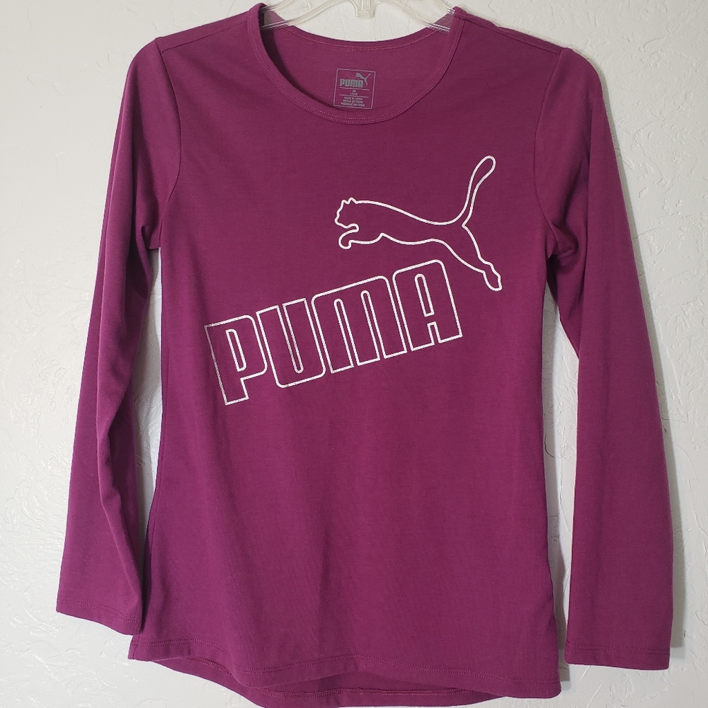 Puma Longsleeve Pullover Tee, Girls Size 14/16